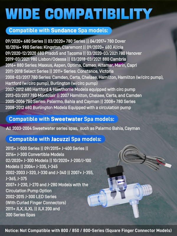2560-040 Pool Flow Switch W/Tee & Cable For Sundance Spas Jacuzzi Spas Q-12DS-C2 gallery