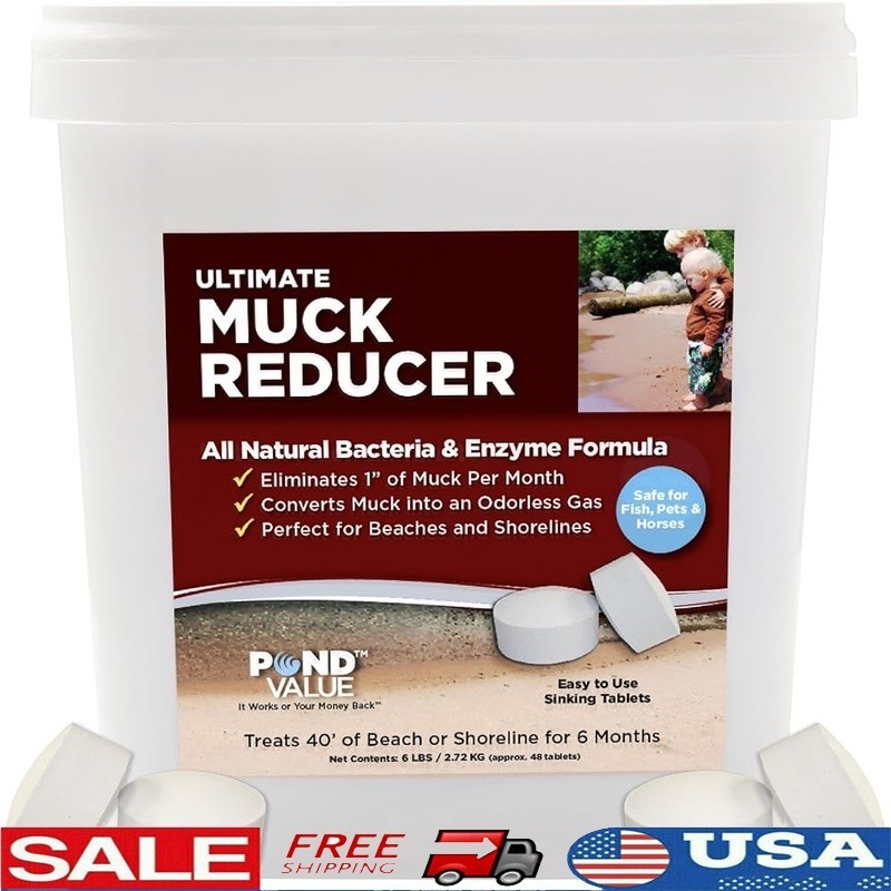 Muck Reducer Tablets Ponds Remove Organic Waste Safe Fish Pets 40ft Treatment US gallery