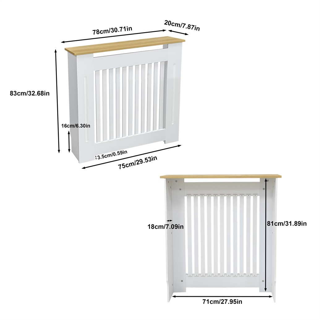 Modern Radiator Cover with Table Top, White Radiator Cabinet, Enclosure for Home gallery