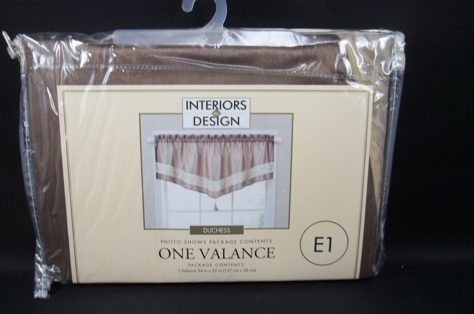 Interiors Design Valance 54x22" Tan & Light Tan w/ Tassel Duchess E1 #35 gallery