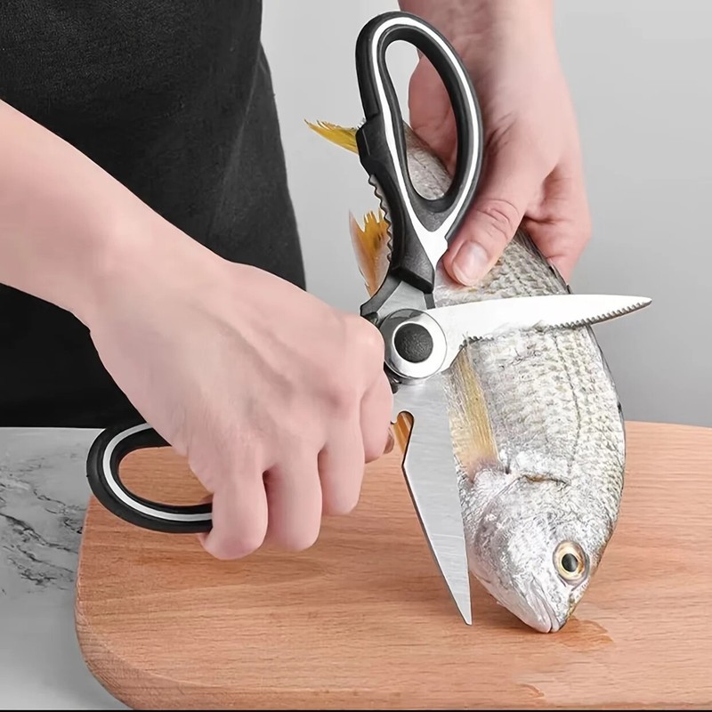 Stainless Steel Kitchen Shears Heavy Duty Scissors for Meat Fish Chicken Bones gallery