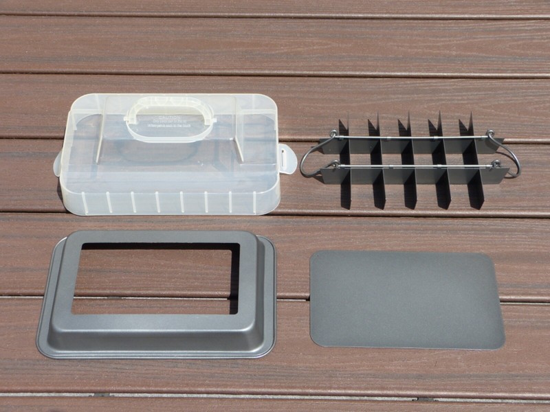 Four piece Brownie Tray with Divider, Snap-Down Plastic Lid, Removable Bottom gallery