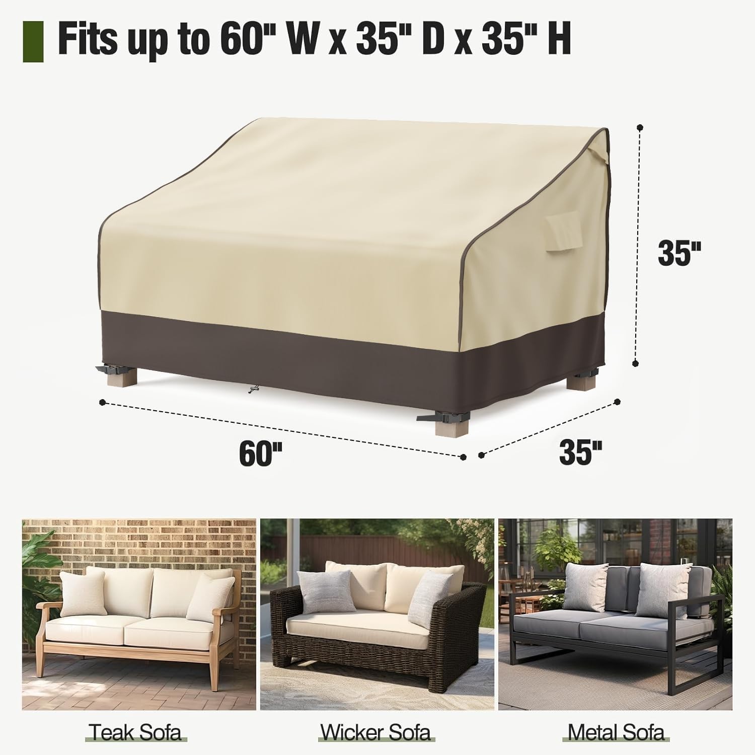2-3 Seater Outdoor Couch Sofa Cover Waterproof 60/80/88 In Patio Furniture Cover gallery