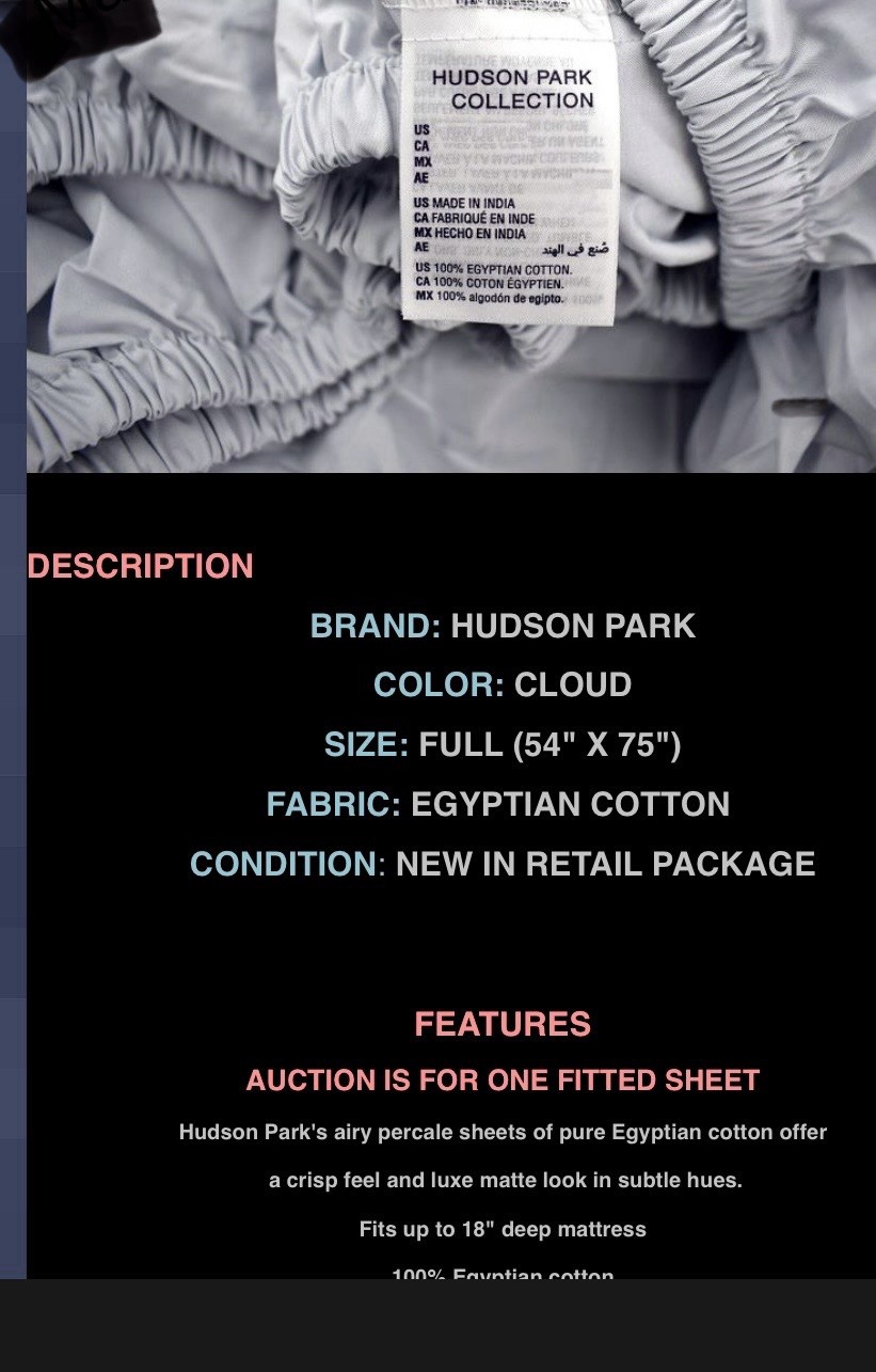 Hudson Park Linens Egyptian Cotton~CLOUD~FULL Fitted SHEET & 2 STANDARD CASES gallery