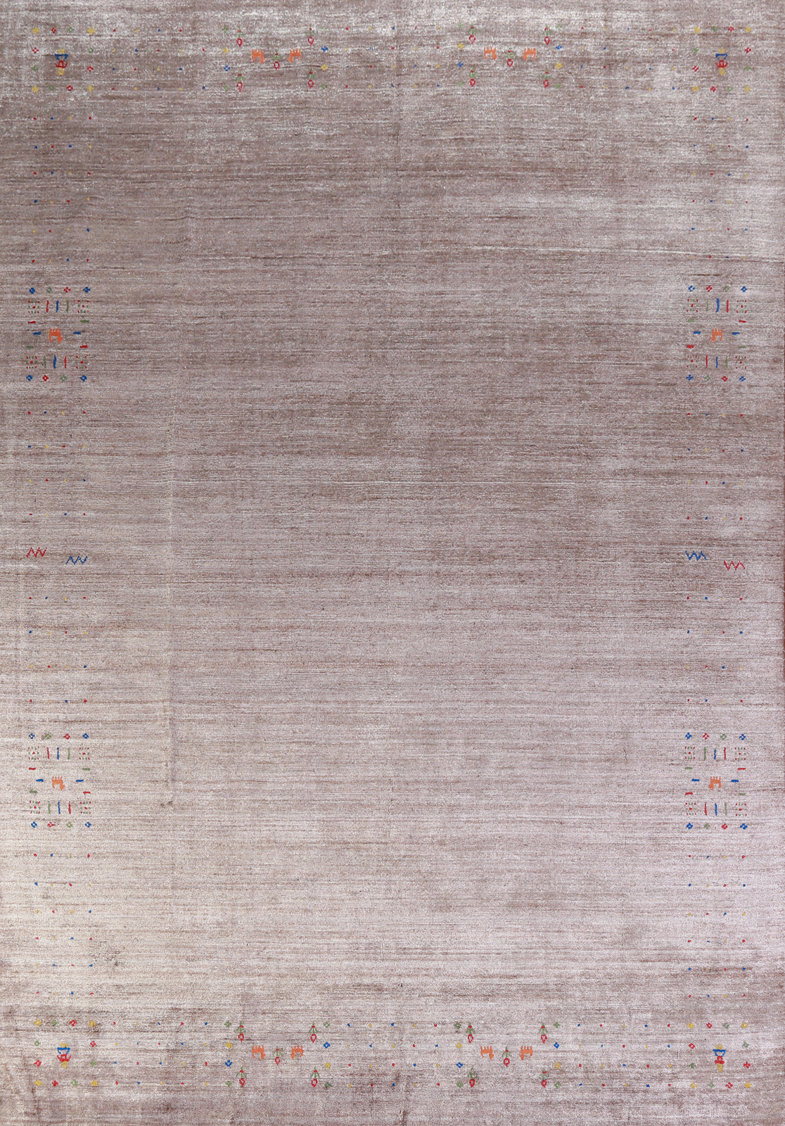Stylish and Durable Gabbeh Rug Brown Hand-knotted Wool 9x12 ft gallery