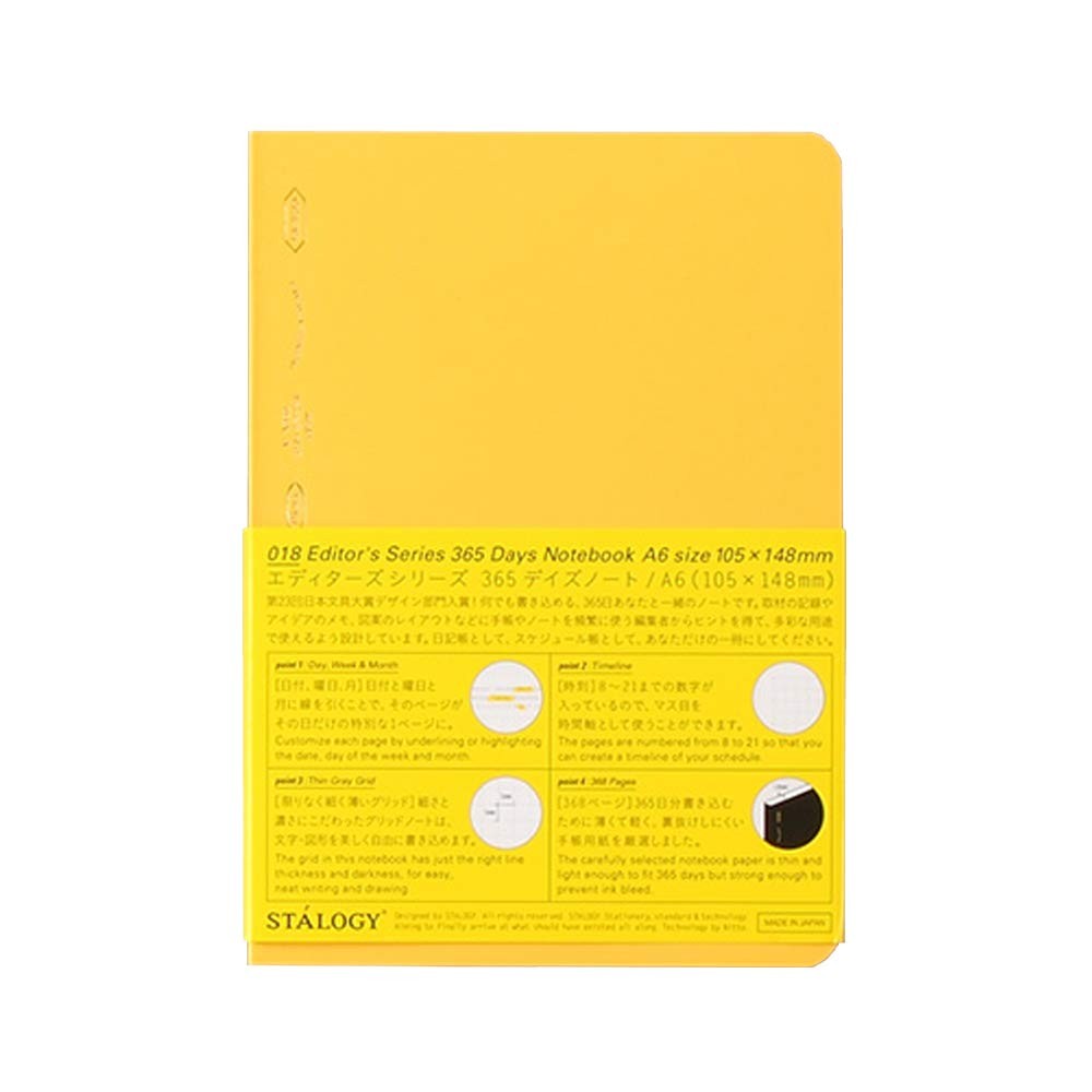 STALOGY A6 Grid 365 Days Notebook, Yellow, S4114 gallery