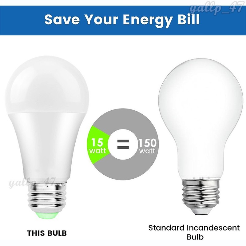 15Pcs A19 LED Light Bulbs E26/E27, 150W Eq, 900LM, 6000K for Bedroom Living Room gallery