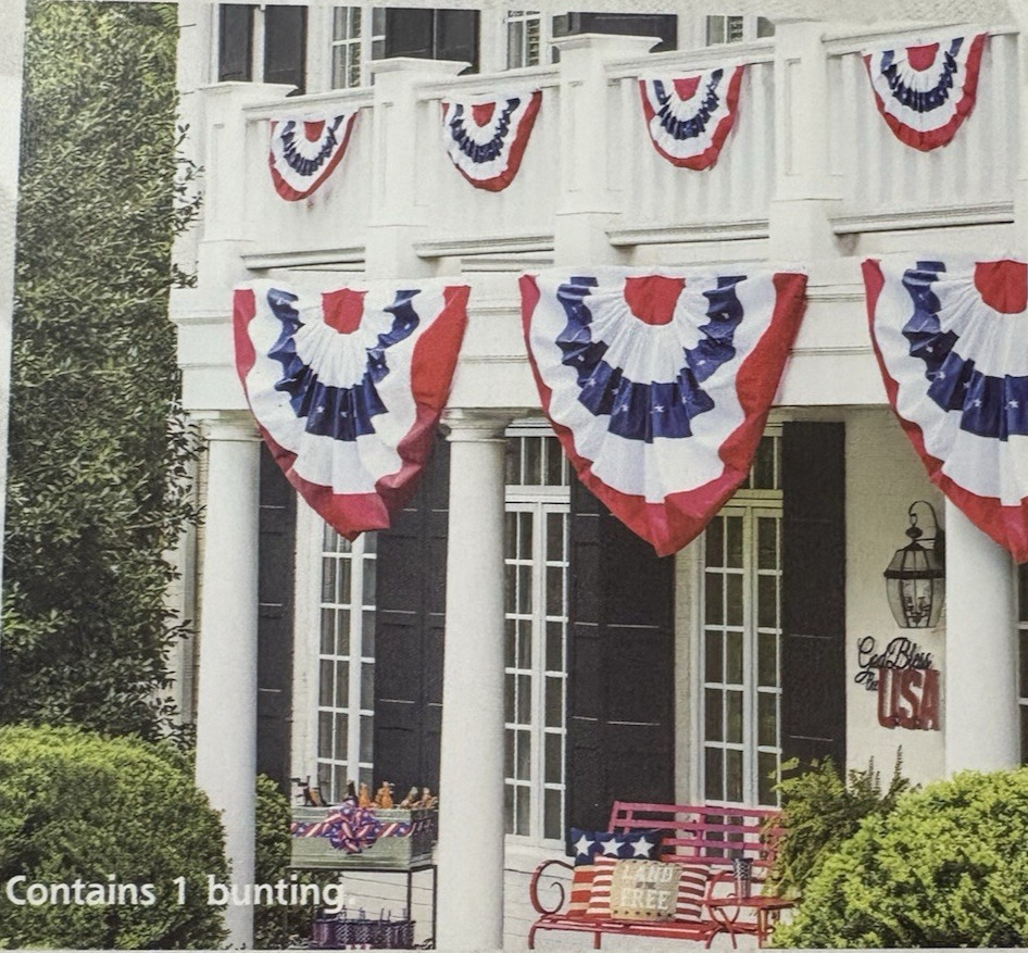 Tommy Bahama American Flag Bunting Embroidered 27 X 58" July 4th Patriotic gallery