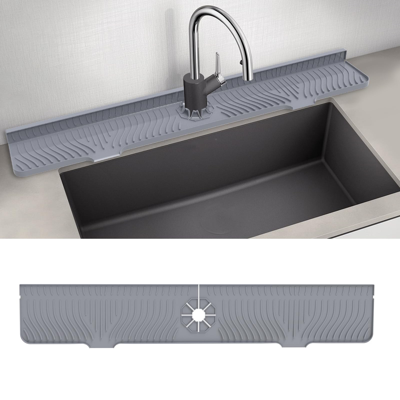 33inch Kitchen Sink Splash Guard Mat,Silicone Material Protects Faucet Handle... gallery