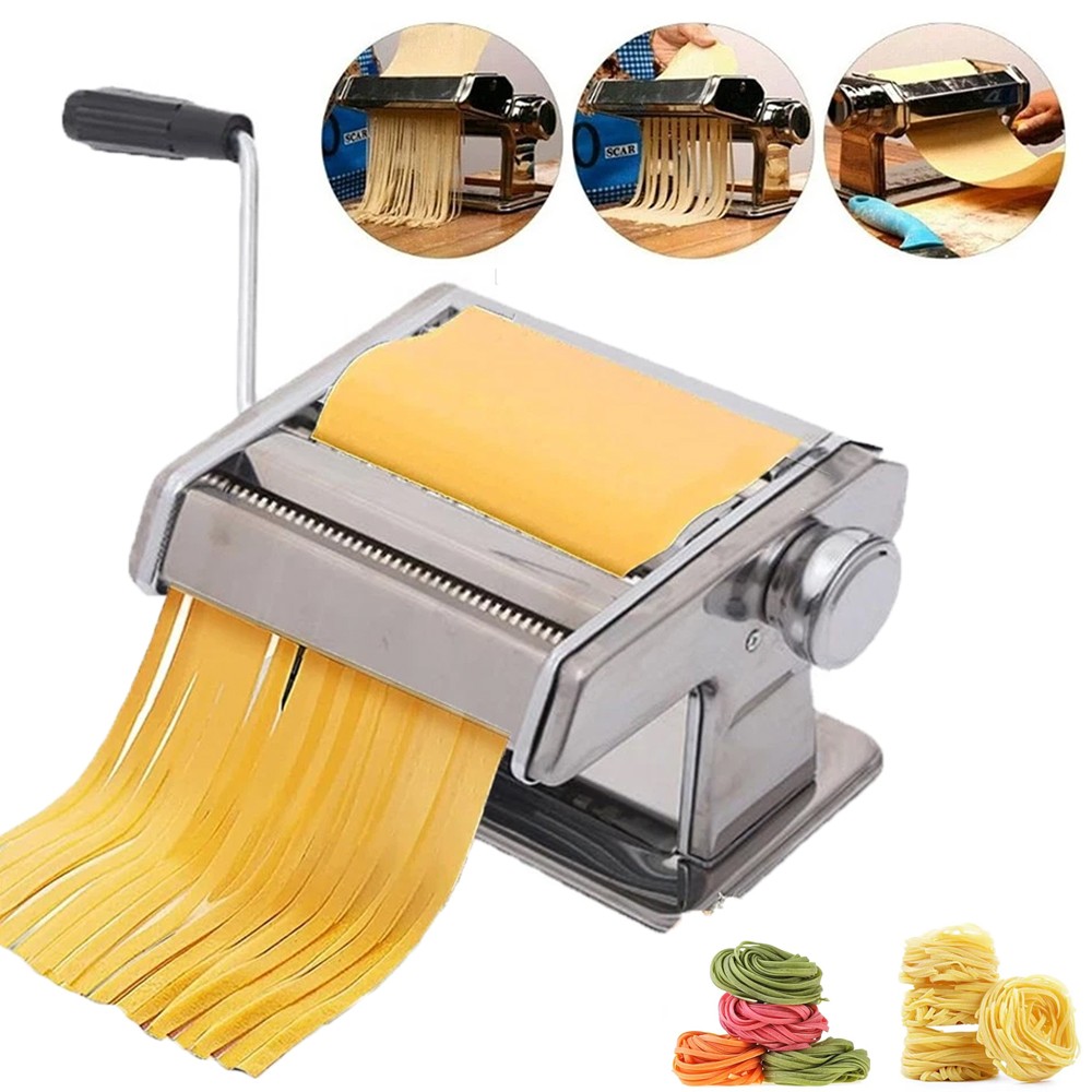 Stainless Steel Fresh Pasta Maker Roller Machine for Spaghetti Noodle Fettuccine gallery