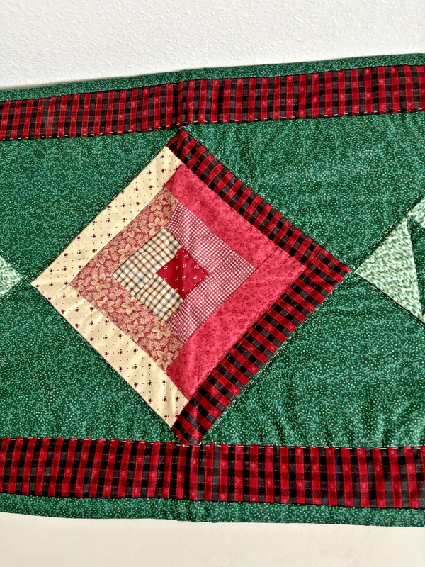Handmade Quilted Table Runner 40” L x 16" W - Floral Backing ~ UNUSED ~ Nice ~ gallery