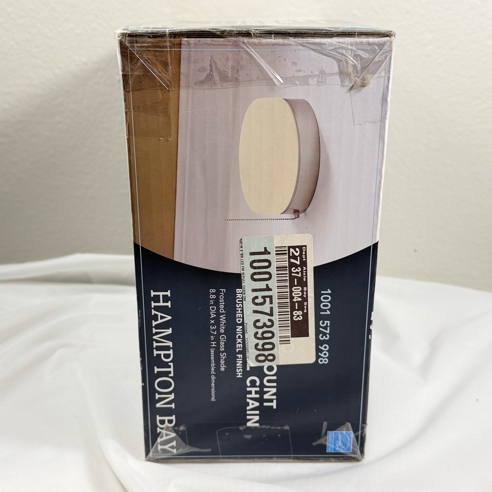 Hanafin 9in. Light Nickel LED Flush Mount with Glass Shade and Pull Chain gallery