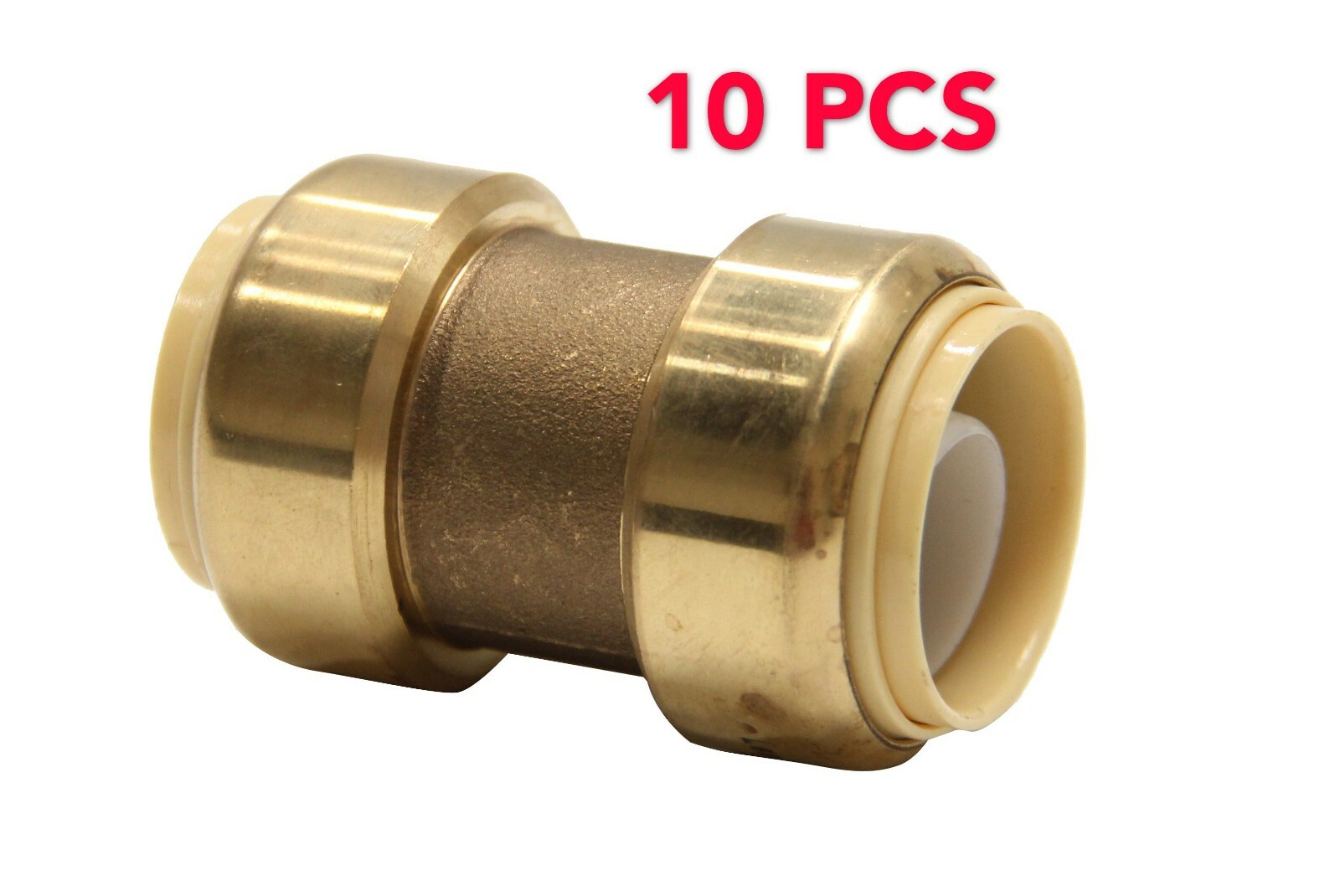 EFIELD 10 PCS 1/2" X 1/2" PUSH FIT COUPLINGS BRASS FITTINGS WITH CLIP, NO LEAD gallery