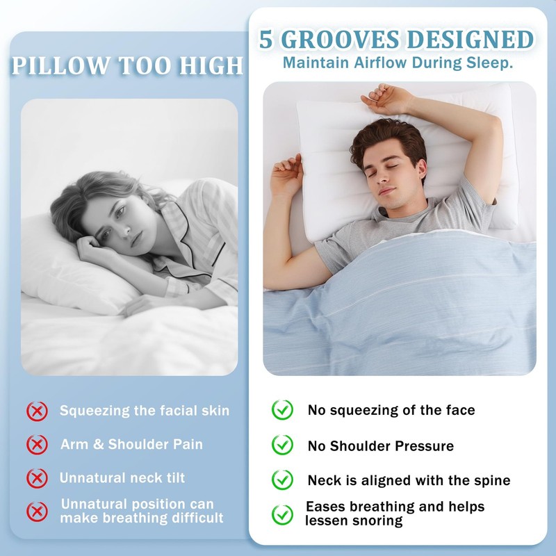 Ultra Thin Flat Pillows Standard Size Set of 1 Pack, 2 Inch Height Slim Pillo... gallery