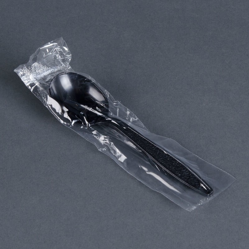 1000PCS Individually Wrapped Plastic Spoons Heavy Weight in White/Black gallery