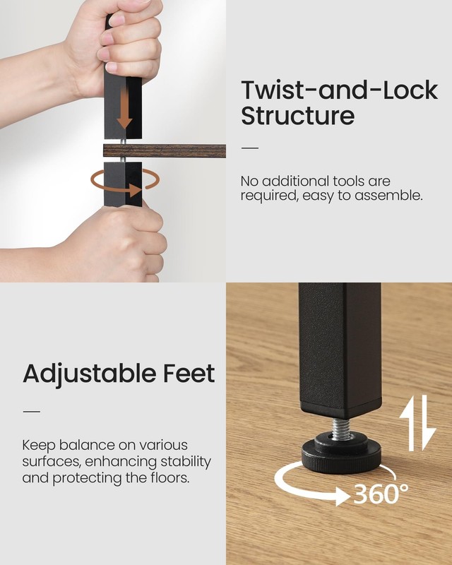 Small Narrow Side Table Charging Station Skinny End Table Rustic Brown Black gallery