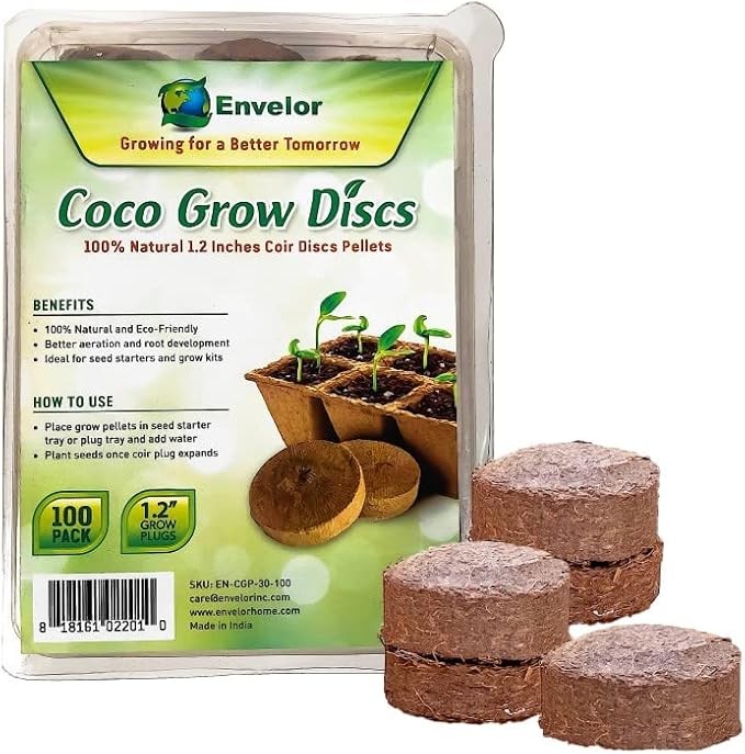 100 Coco Coir Seed Starter Pellets 1.2 inch Grow Media for Herbs Microgreens Pot gallery