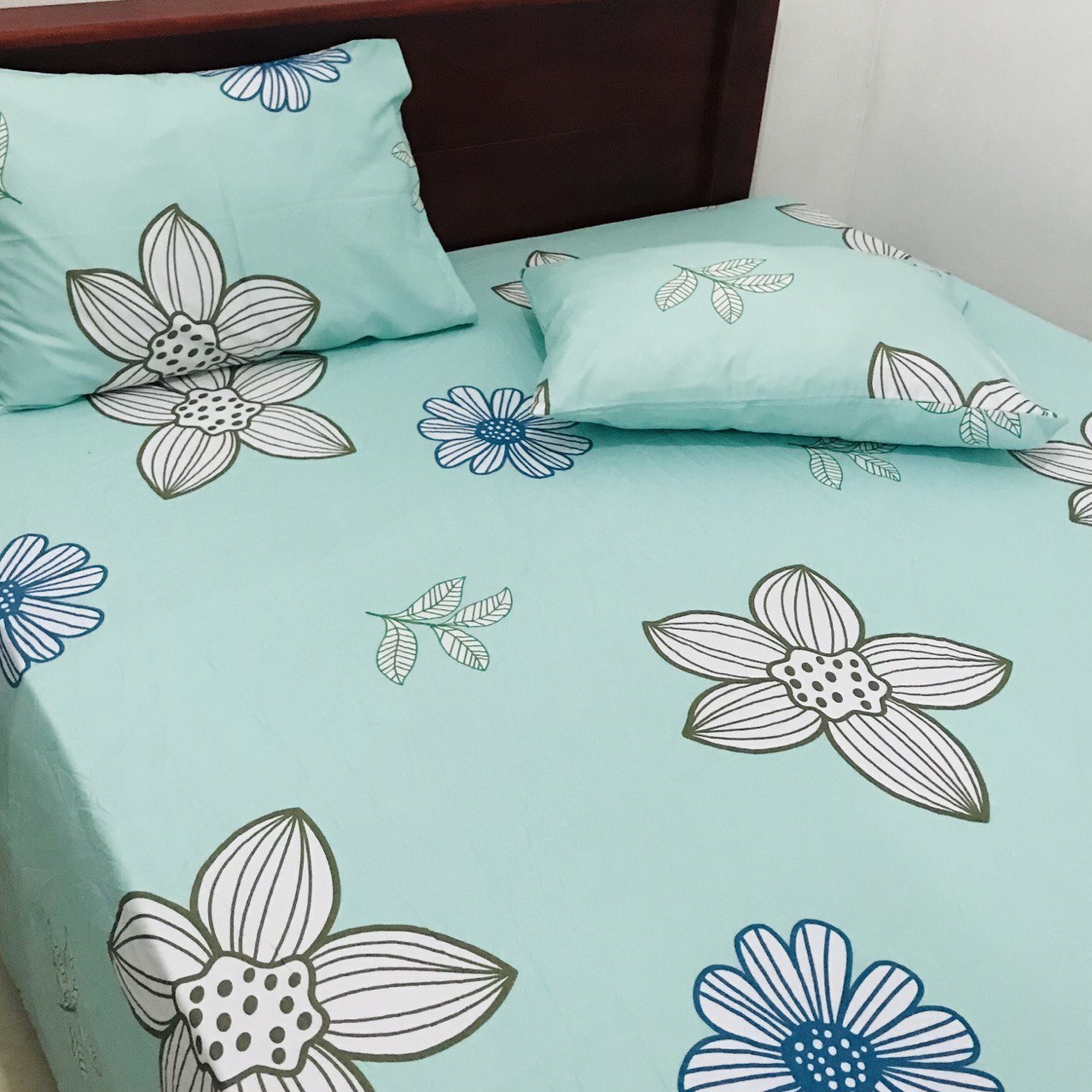 Set Cover Bedding Poly Cotton King Fitted Sheet Luxury New 2 Pillowcases Floral gallery