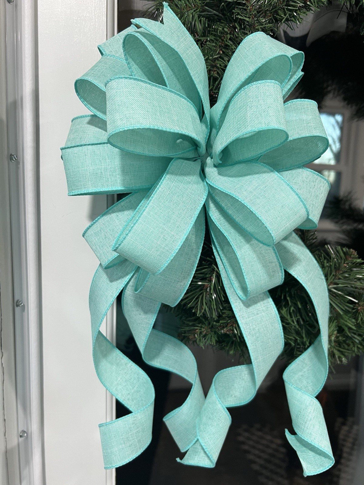 Handmade Teal Robin Egg Blue Bow Spring Summer All Year Easter Wreath Bow Decor gallery