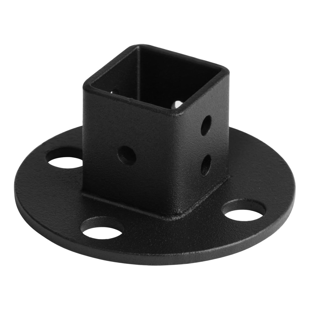 8 Pack 1"X1"Black Square Post Flange Base Anchor Deck Fence Railing Floor Mount