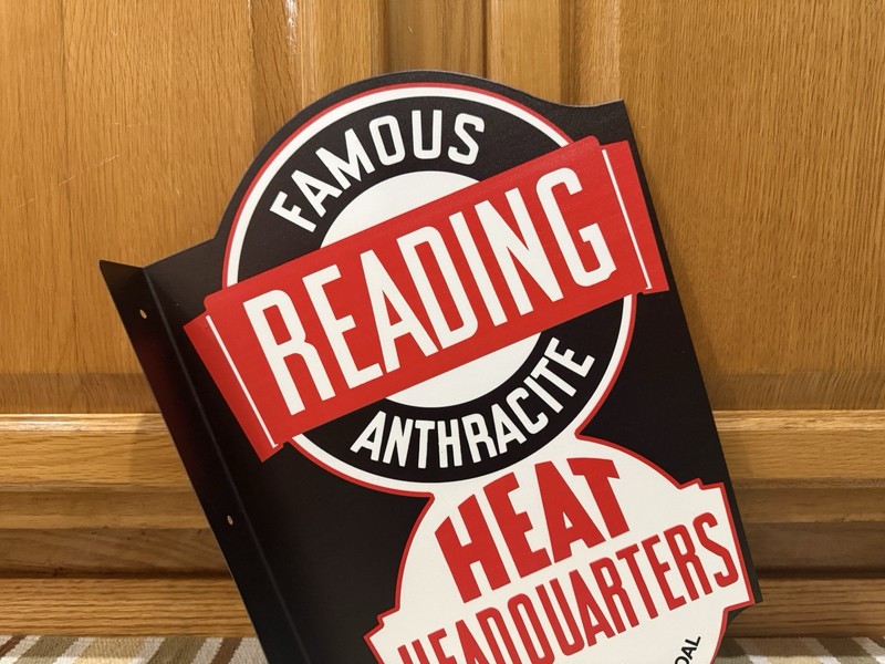 Famous Reading Anthracite Flange Sign Double Sided Coal Vintage Style Wall Decor gallery
