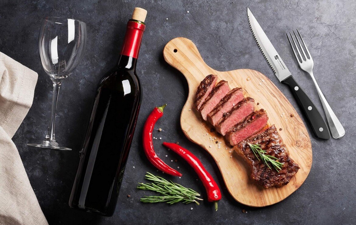 Premium 8-Piece German High Carbon Stainless Steel Steak Knife Set, Double Full gallery