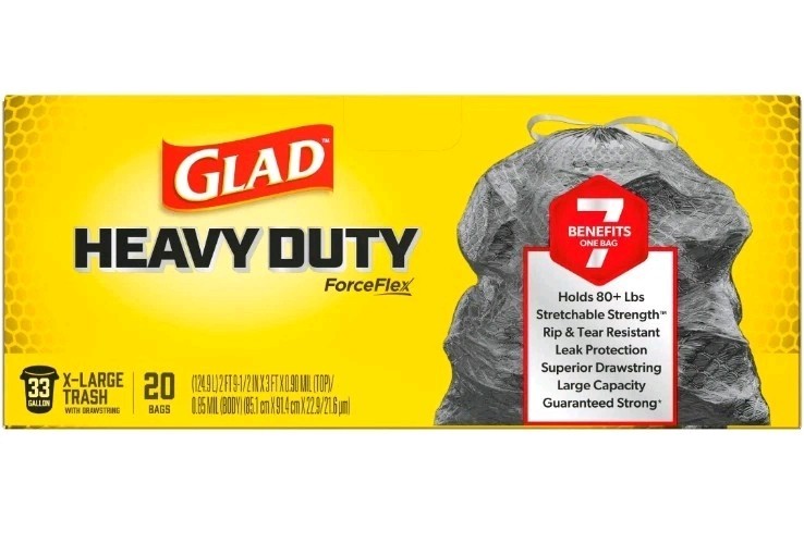 Glad ForceFlex Heavy Duty Large Drawstring Trash Bags, Hold 80+ Pounds, 33... gallery