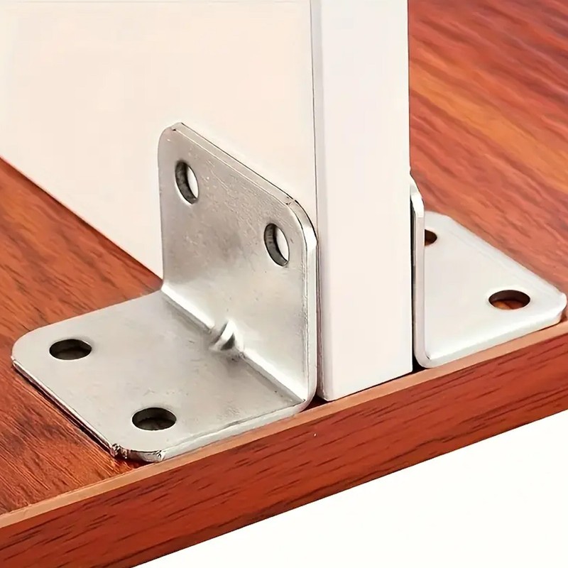 Stainless Steel L-Shaped Bracket Corner Brace 0.79in 90 Degree Angle Corner Lot gallery
