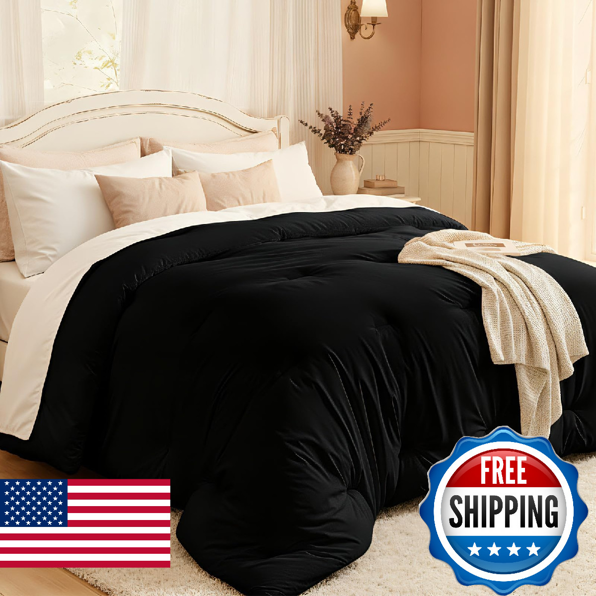 Easthome Comforters King Size All Season Quilted Bed Comforter Ultra-Soft Down A gallery
