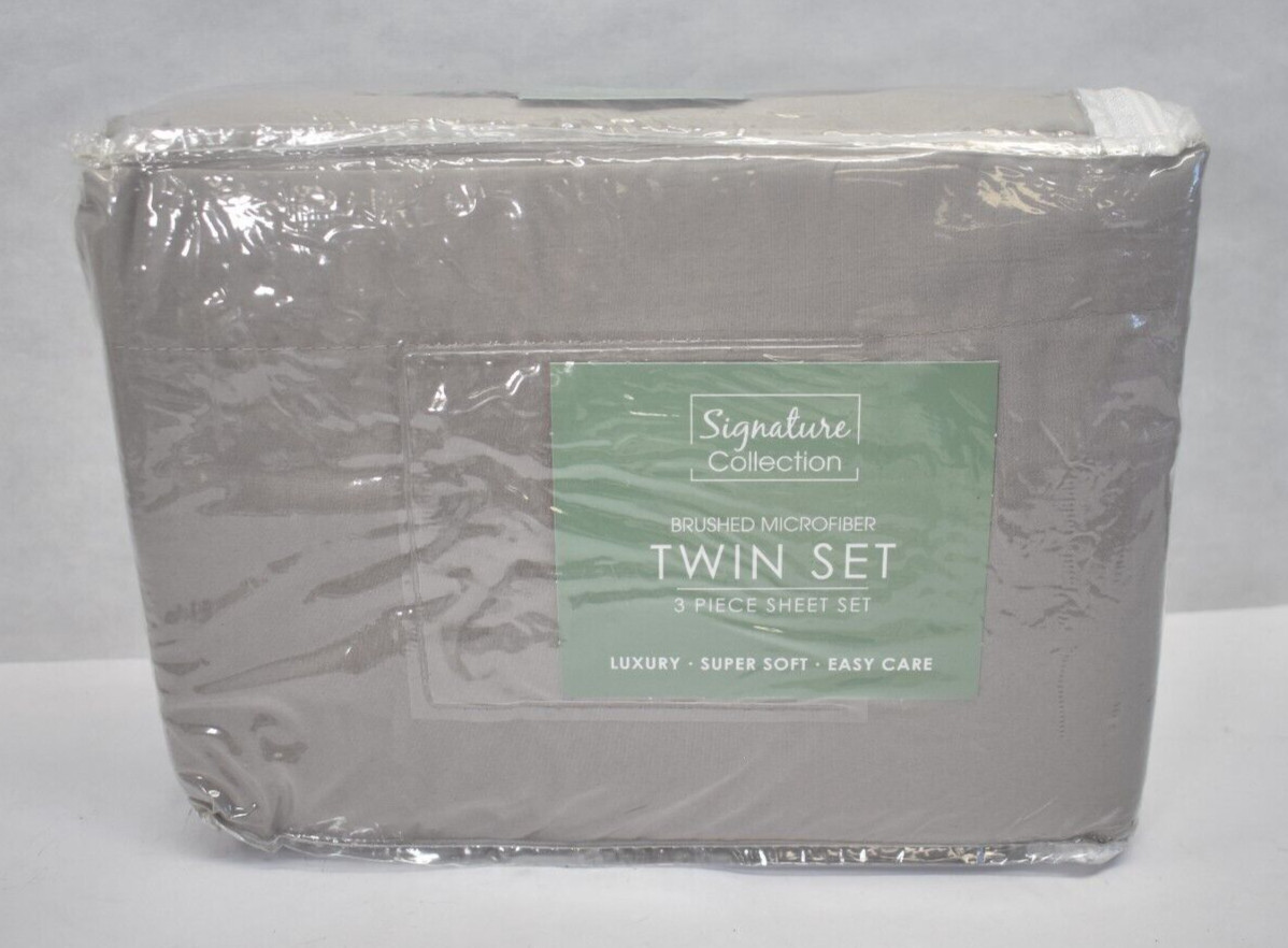 Sanders 3 Piece Sheet Set Twin Size Flint Gray Bedding Home Decor Microfiber gallery
