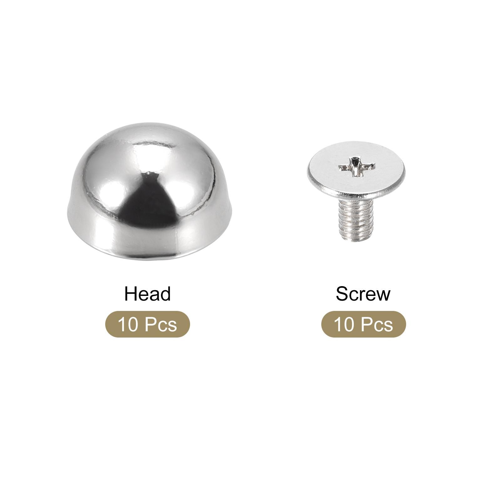 12x7mm Screw Back Rivets Hollow Round Head Leather Studs Silver Tone 10 Set gallery