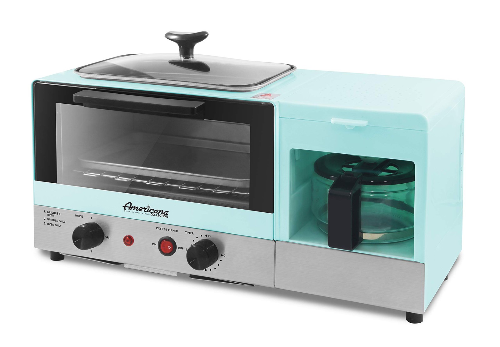 Americana 3 in 1 Multifunction Breakfast Center Toaster Oven Coffee Maker Gri... gallery