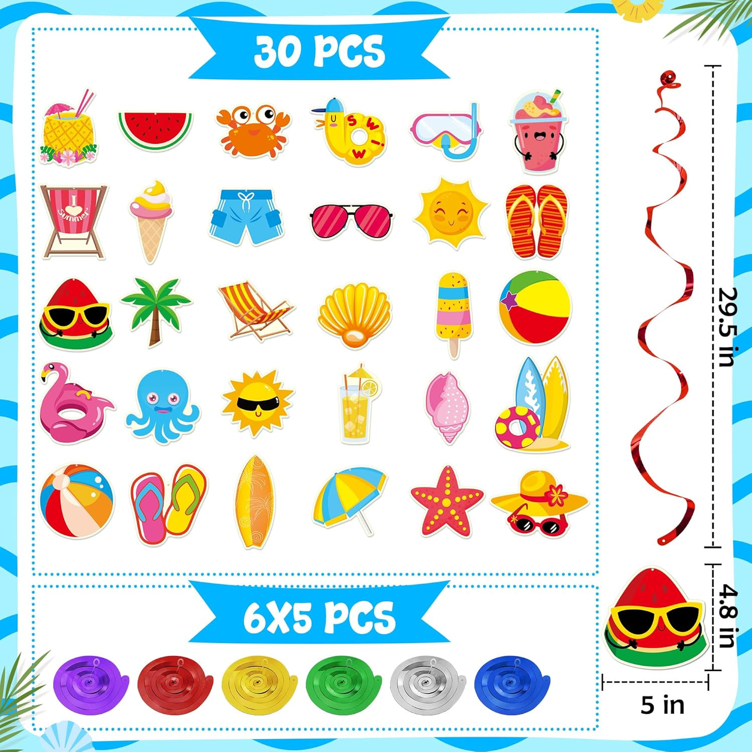 Summer Party Decorations - 61 Pcs Beach Pool Party Decorations Hello Summer Bann gallery