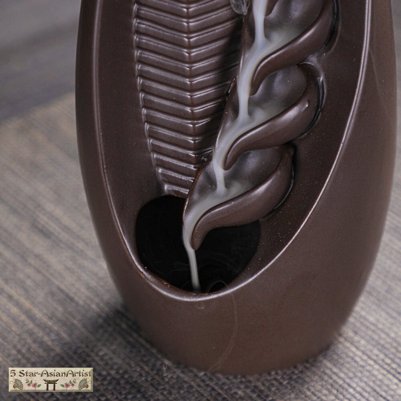 Ceramic Backflow Incense Cone Burner Holder Glaze WaterfallFY018 &60 Cones Gift gallery