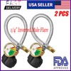 15-Inch RV Propane Hose with Gauge for 5-40lb Tanks Camper Gas Line Silver NEW gallery