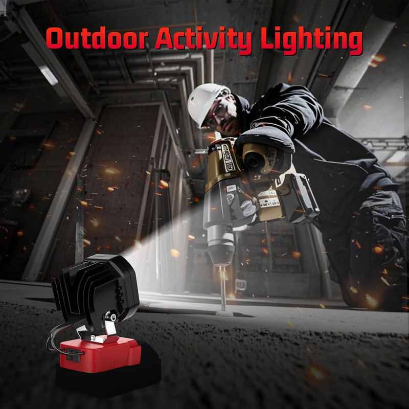 6000LM Work Light Compatible with Milwaukee 18V Battery, Portable 40W LED Light gallery