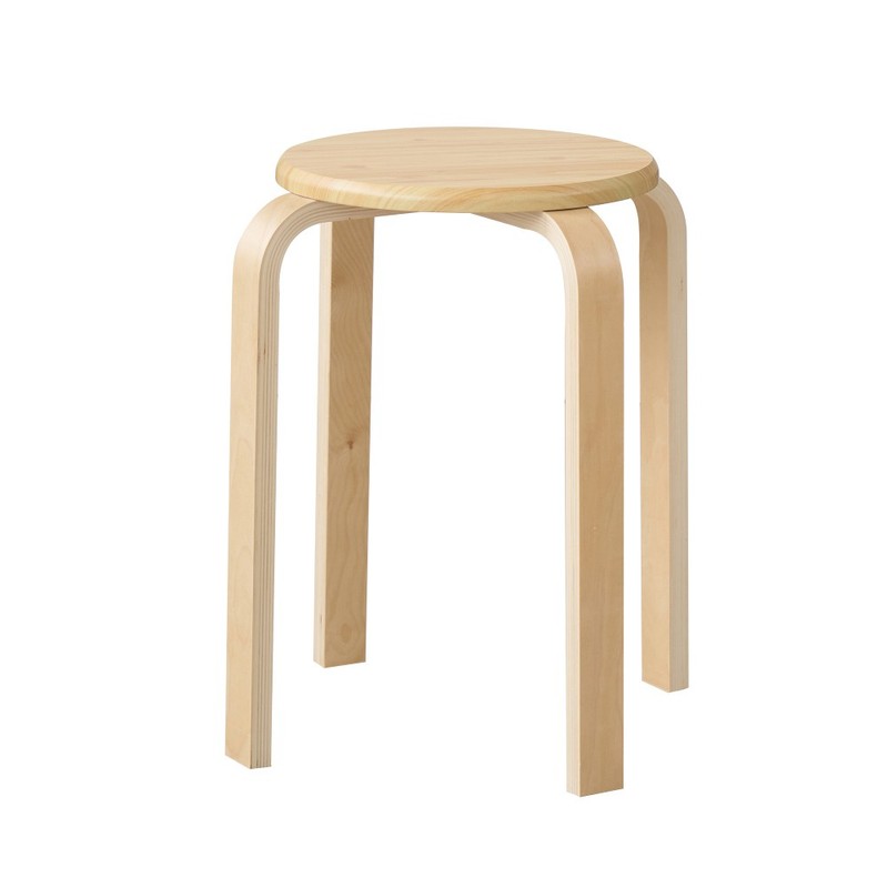 Set of 4 Stackable Stools, Stackable Bentwood Stools, Round Backless Chairs gallery