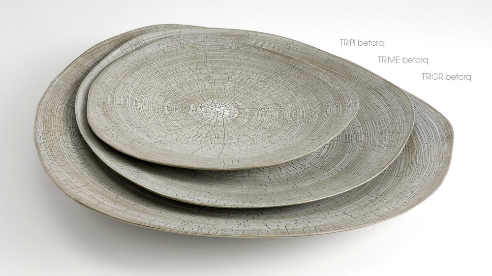 *New* Rina Menardi Triangolo Platter (Tripti 17" x 16") - Birch Craquele - $295