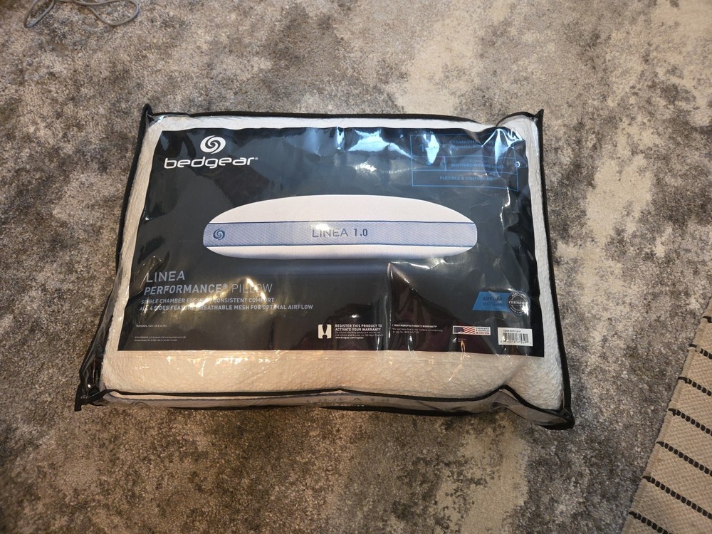 Bedgear Linea Performance Pillow Size 1.0 Firm Support Pillow Stomach Sleeper