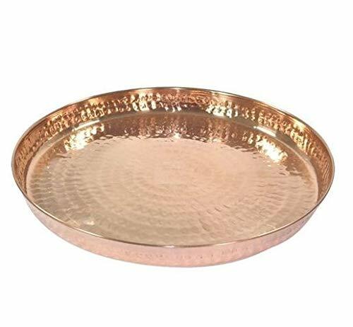 Pure Copper Hammered Dinner Plate, Traditional Indian Style, 100% Copper 11 inch gallery