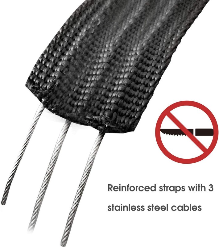 Locking Cargo Tie Down Strap 10Ft Black With Steel Core And Silicone Cover gallery