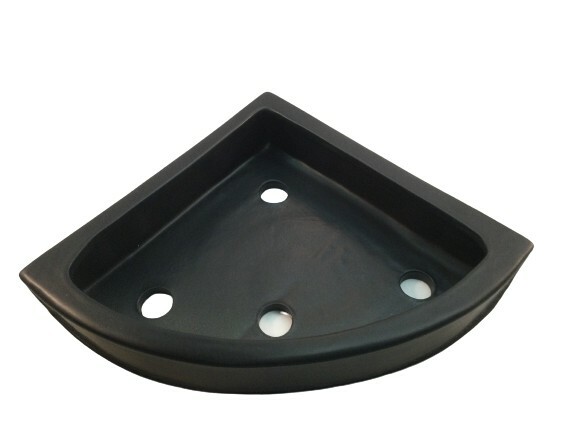 8" Flat back Ceramic Corner Shelf/Basket w/4 drain holes. Easy installation. USA gallery