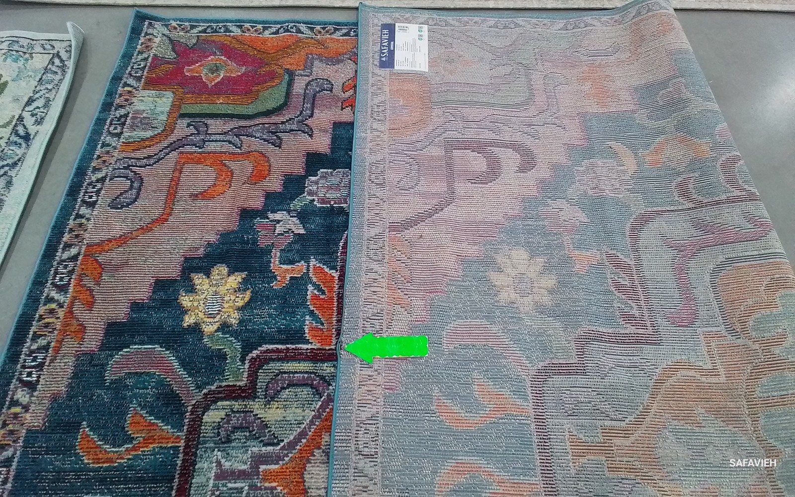 TEAL/ROSE 9'-0" x 9'-0" Damaged Binding Rug Reduced Price 1172801210 CRS501T-9SQ gallery