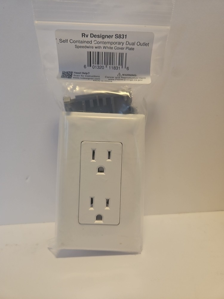 White RV Electrical Outlet Durable Design Easy Installation for Motorhome Power