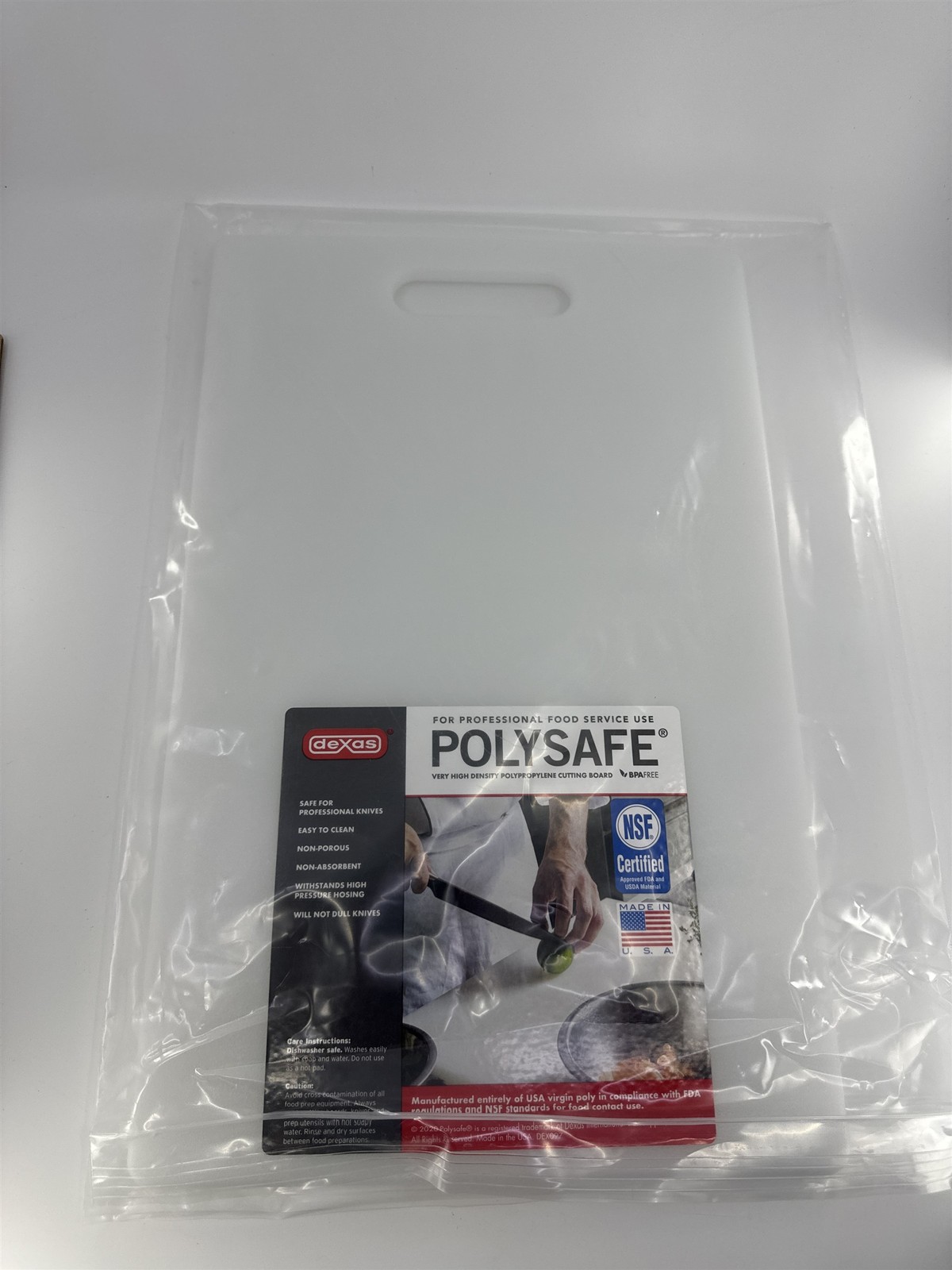 White 9.5 Inch x 15 Inch Dexas Polysafe High Density Cutting Board gallery
