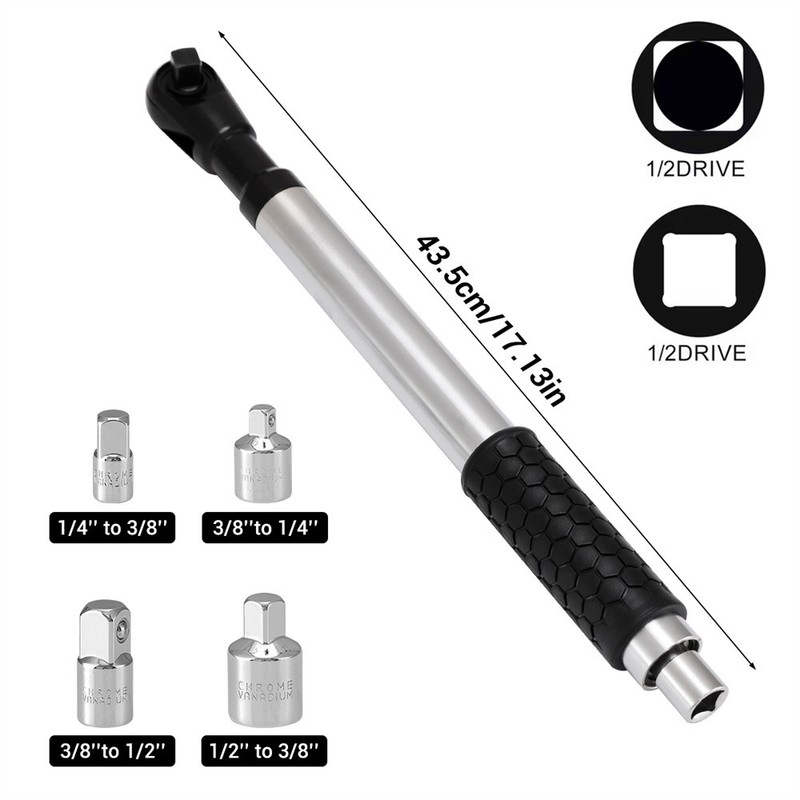 1/2" Offset Extension Wrench Impact Ratchet Extender for Electric Drill Adapter gallery