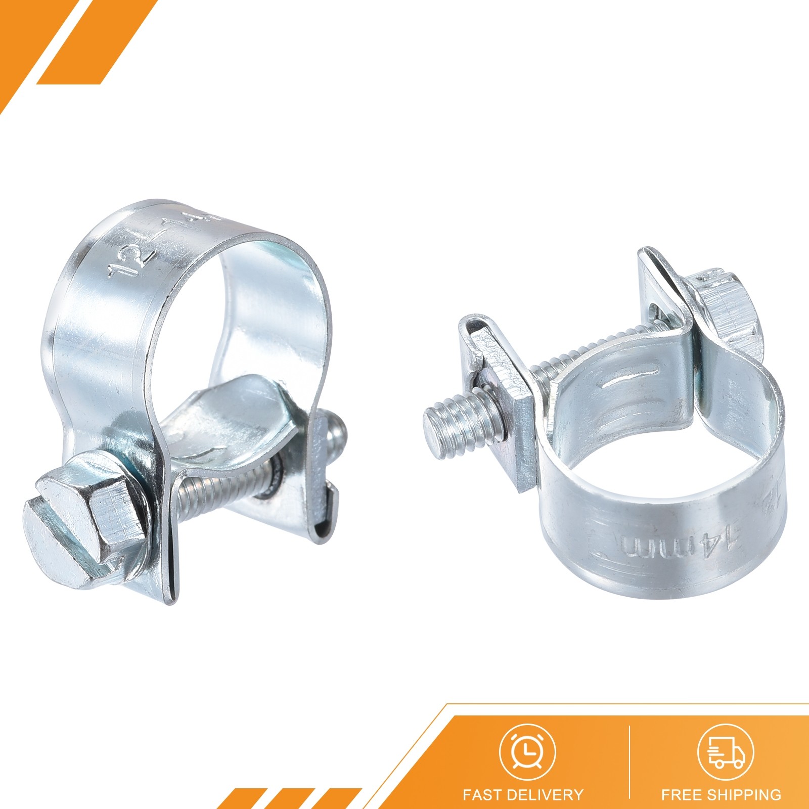 10pack 12-14mm Mini Fuel Injection Hose Clamp Zinc Plated Steel Fuel Line Clamp gallery