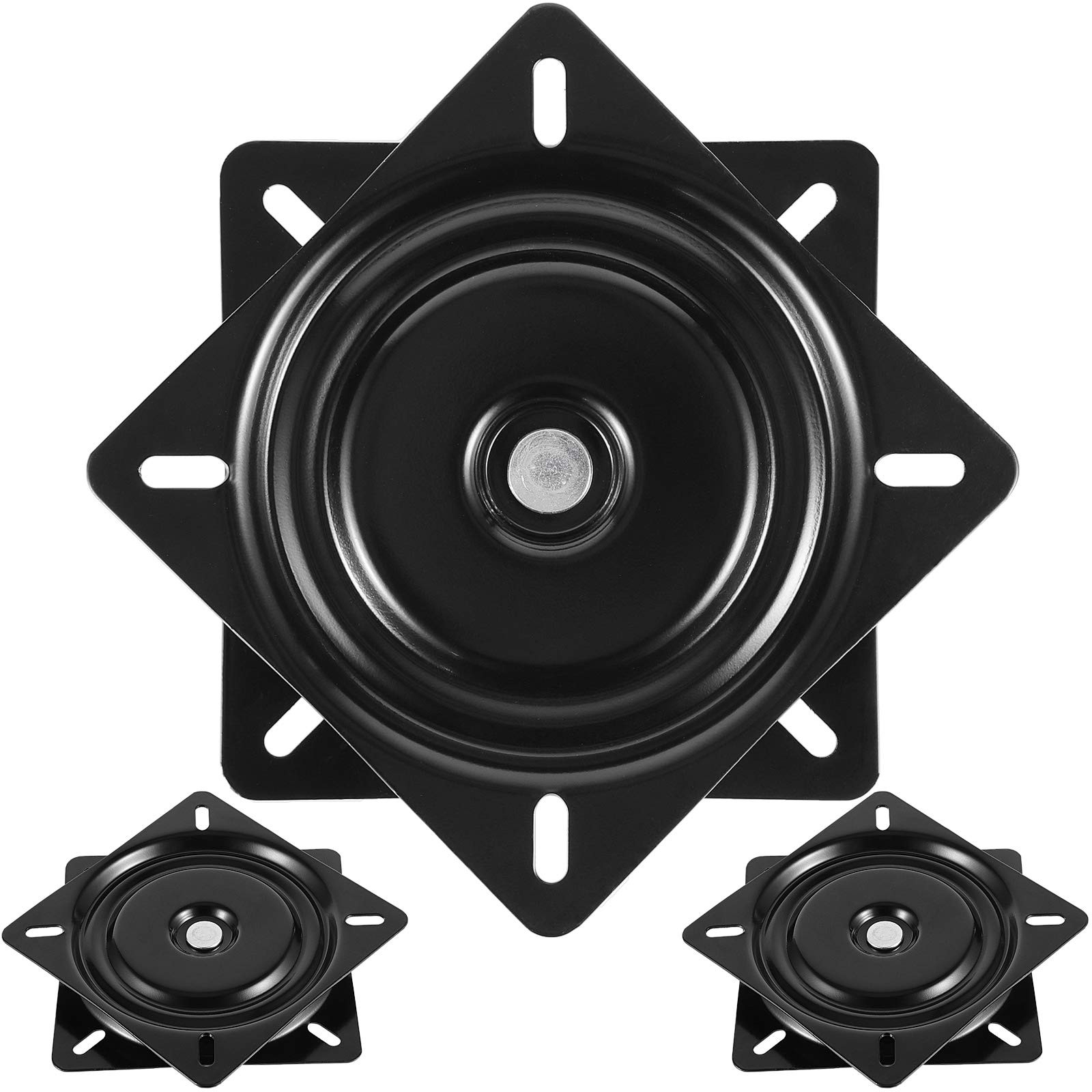 ZEONHAK 3 PCS 6-1/4 Inch Bar Stool Swivel Plate, 6.25 inches square, Black gallery