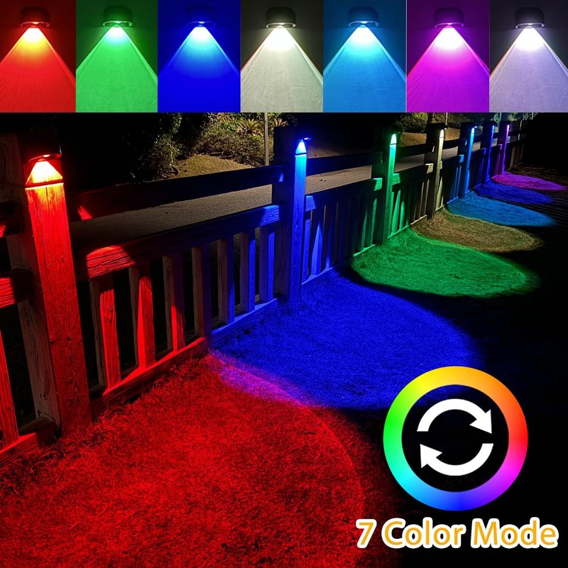 4Pack LED Solar Power Fence Lights Deck Door Wall Stair Step Outdoor Garden Lamp gallery
