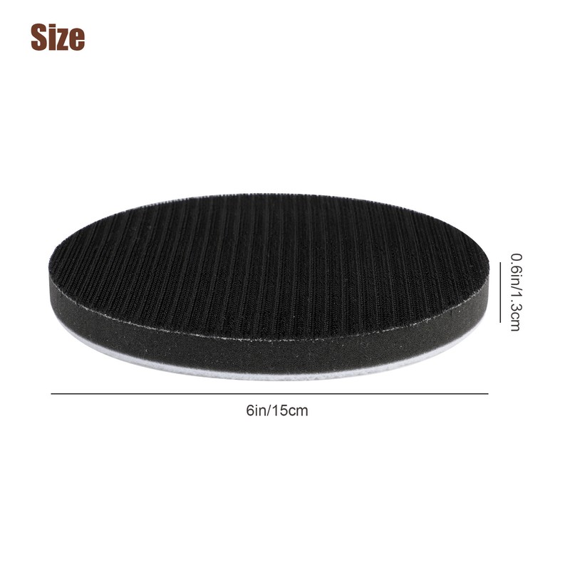 2/4x 6in Hook Loop Foam Cushion Interface Sanding Disc Sander Buffer Backing Pad gallery